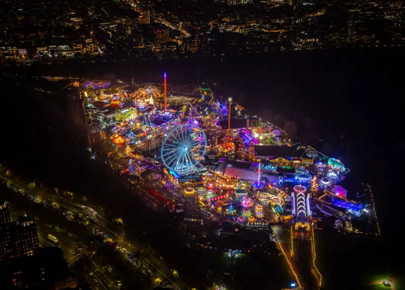 London's Festive Glow: Aerial Night Photos Capture Christmas Magic