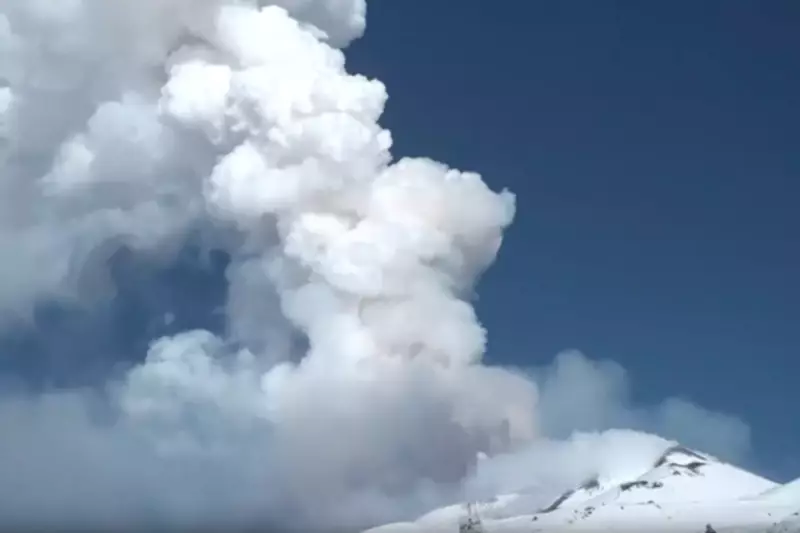 Mount Etna Erupts: Skiers Watch as Volcano Sends Ash Plume Over Sicily