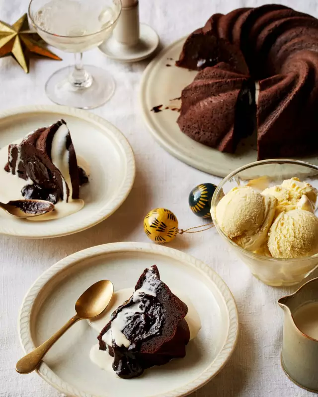 Nicola Lamb's Christmas Crowdpleasers: Chocolate Fondant Bundt Cake & Hazelnut Creme Brulee