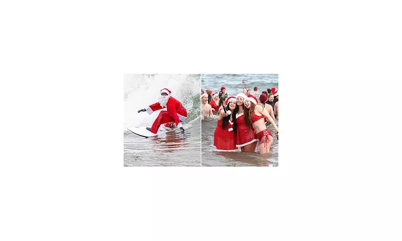 Santa Swaps Sleigh for Surfboard in Festive Charity Fundraisers