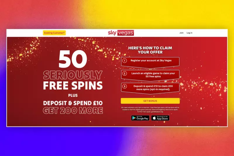 Sky Vegas Welcome Offer: 50 No Deposit Free Spins + 200 More for £10 Stake
