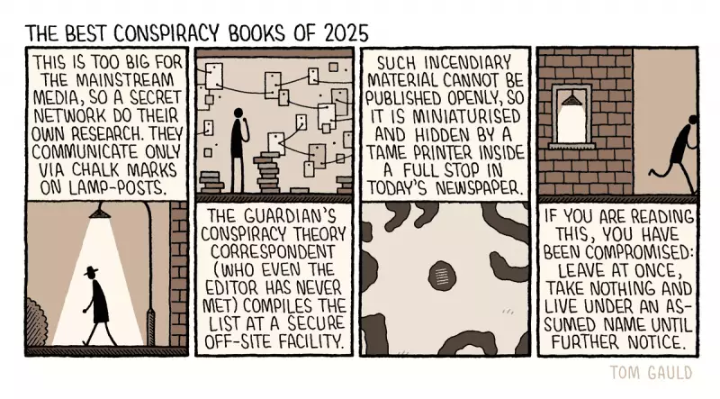 Tom Gauld's 2025 Cartoon Guide to the Year's Best Conspiracy Books
