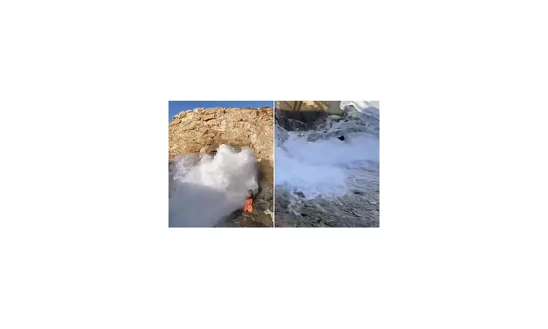 Tourist Cheats Death After Wave Smashes Her Into Rocks in Egypt Photo Mishap