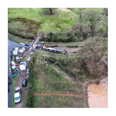 Narrowboats Still Stranded in Shropshire Canal Sinkhole One Week On