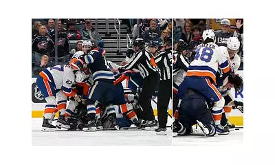 NHL Chaos: Barzal's Stick Attack Sparks Mass Brawl in Blue Jackets vs Islanders
