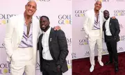 Dwayne Johnson & Kevin Hart's Height Contrast Steals Show at Golden Globes Luncheon