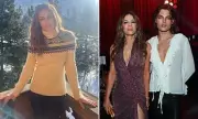 Elizabeth Hurley's Festive Sweater Older Than Son Damian, 23, in Alpine Snap