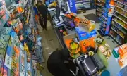 London shopkeeper fights off thief with shovel in dramatic till robbery attempt