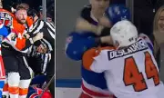 Rangers Rookie Othmann's Brave Brawl Ends in Brutal Beatdown by Flyers' Deslauriers