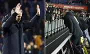 Robin van Persie leaps over hoardings to confront fans after Feyenoord's 8th loss