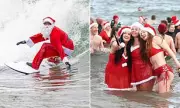 Santa Swaps Sleigh for Surfboard in Festive Charity Fundraisers