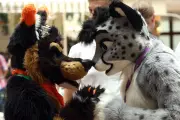 Syrian Refugee Children Delight in Furry Convention at Shared Vancouver Hotel