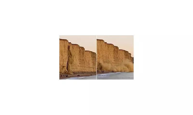 500-Tonne Jurassic Coast Cliff Collapse Caught on Camera at Broadchurch's West Bay