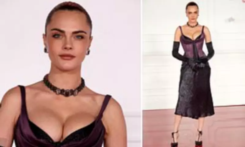 Cara Delevingne Stuns in Purple Corset at Margot Robbie's Wuthering Heights Premiere