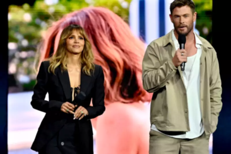 Chris Hemsworth Starstruck by Halle Berry on Crime 101 Set