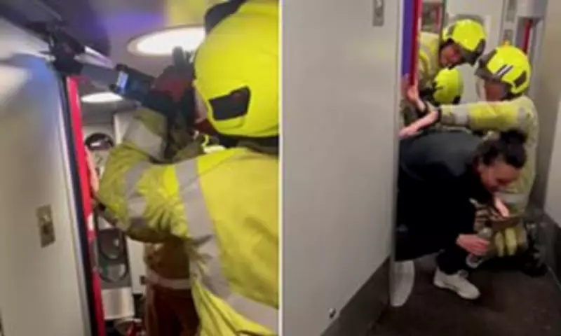 Claustrophobic passenger trapped for two hours in train toilet rescued by firefighters