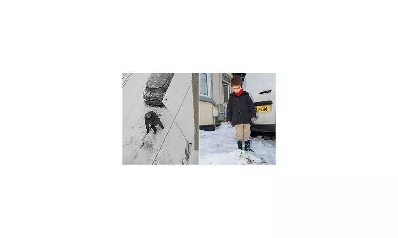 Elderly neighbour caught on CCTV destroying five-year-old's snowman with shovel