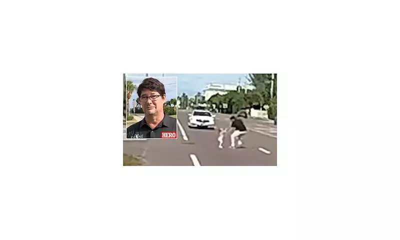 Father's Highway Heroics: Dashcam Captures Rescue of Two Toddlers on Busy Florida Road