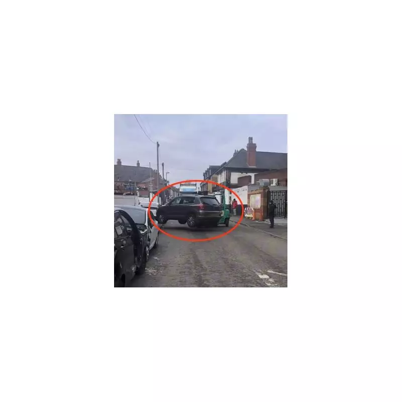 Forklift Moves Parked Car Blocking Lorry in Birmingham