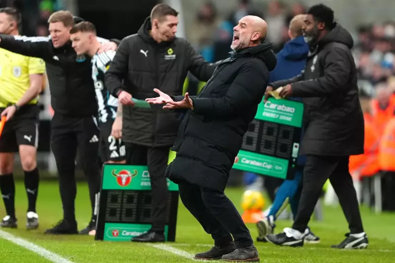 Guardiola fumes at VAR after Man City's 2-0 Carabao Cup win over Newcastle