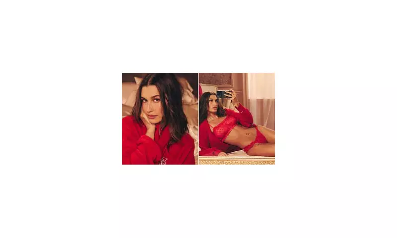 Hailey Bieber's Red Lingerie Shoot Silences Pregnancy Rumours for Victoria's Secret