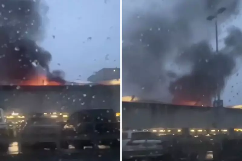 Heathrow Terminal 5 Car Fire: Vehicle Engulfed in Flames Outside Airport