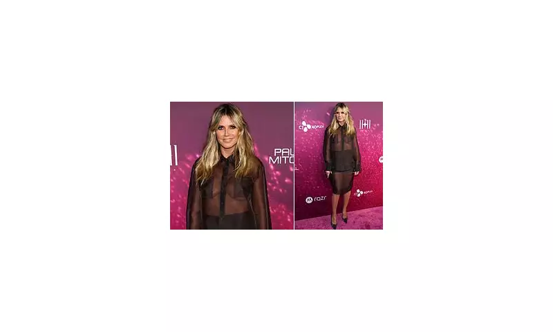 Heidi Klum Stuns in Sheer Blouse at Paris Hilton Documentary Premiere