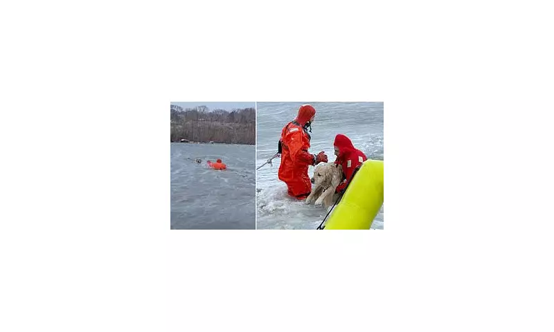 Heroic Firefighters Rescue Labrador from Icy Pond on New Year's Day