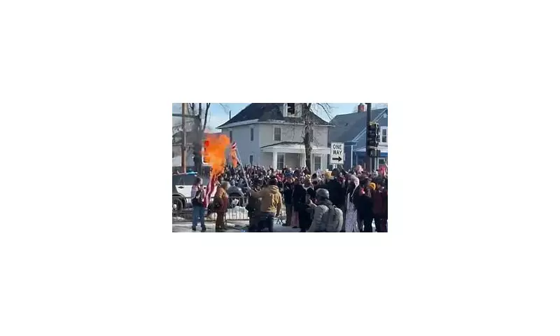 ICE Shooting Sparks Protest: American Flag Burned in Minneapolis Streets