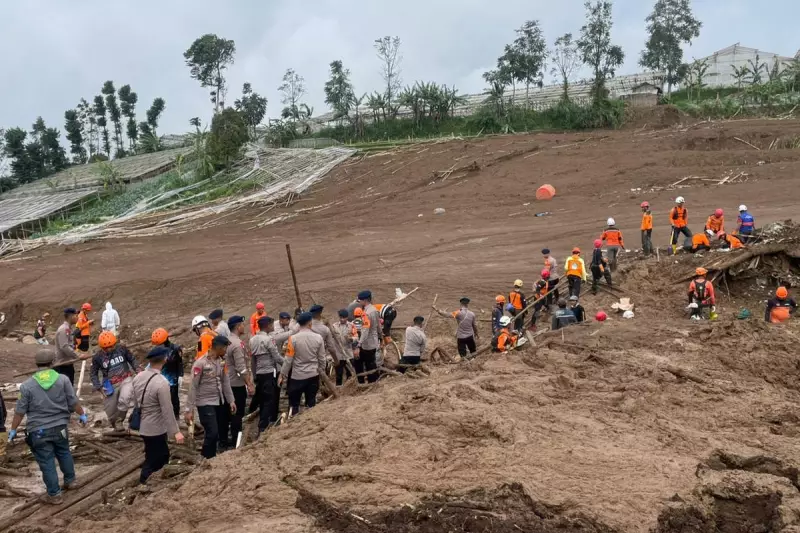 Indonesian Marines Missing in West Java Landslide Disaster