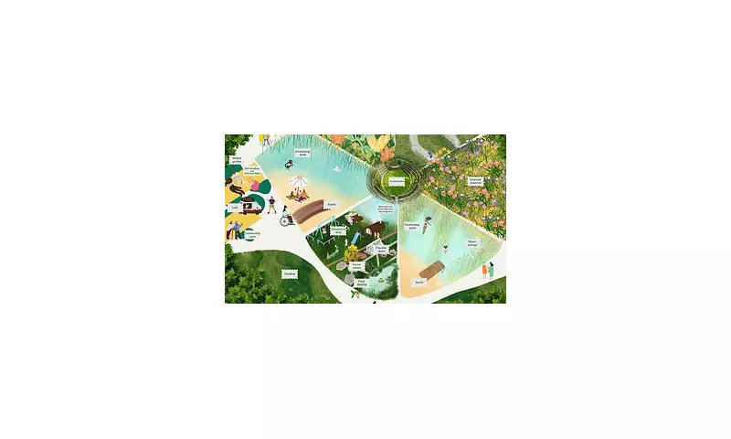 London's New Urban Beach: 3,000m² Wild Swimming & Sandy Retreat Proposed