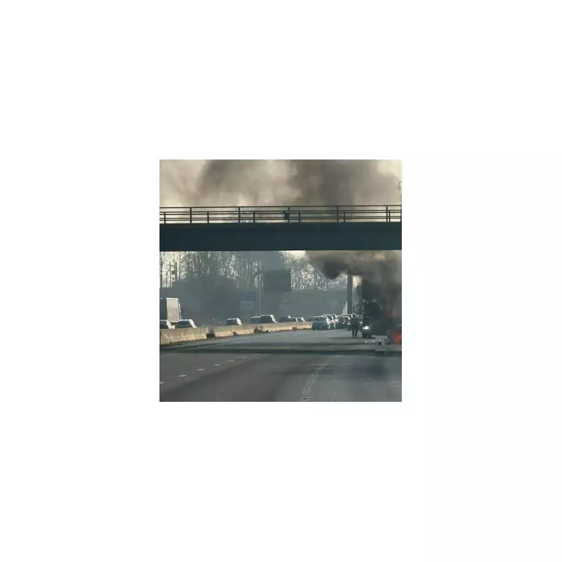 M6 Chaos: Four-Vehicle Pile-Up and Car Fire Halts All Traffic Near Knutsford