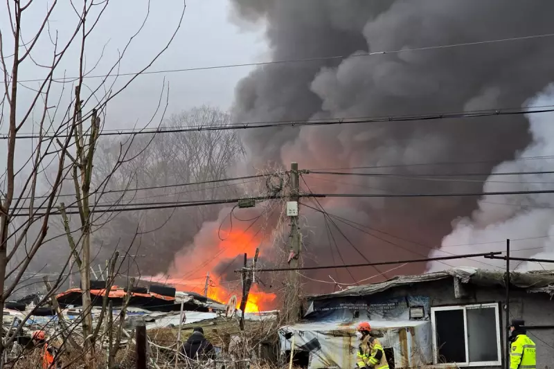 Major Fire Evacuates 250 in Seoul's Gangnam Shantytown