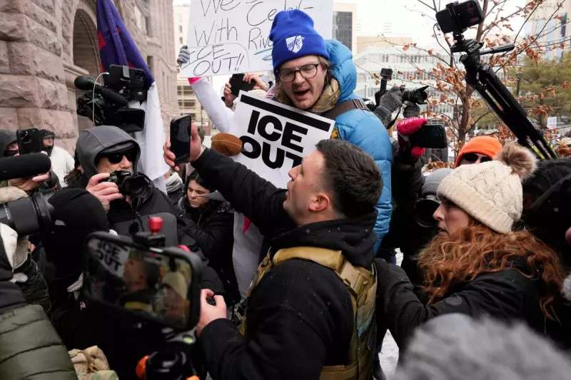 Minneapolis Clash: Anti-ICE Protesters Chase Off Pro-ICE Group