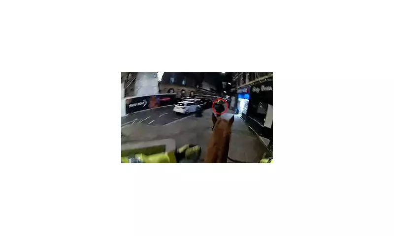 Mounted Police Officer and Horse Chase Down Wanted Man Through Blackburn Centre