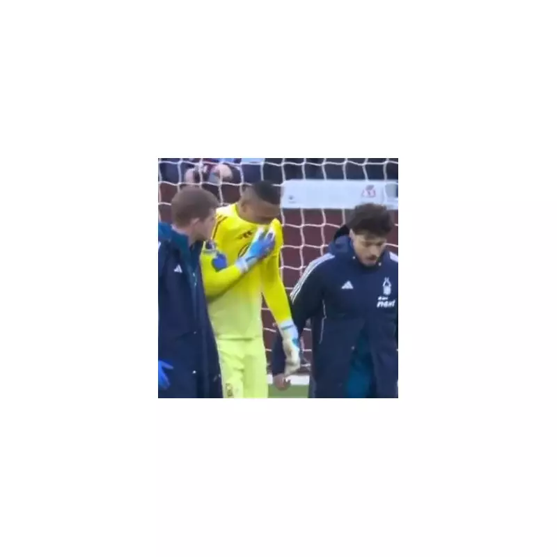 Nottingham Forest's John Victor in tears after injury and error vs Aston Villa