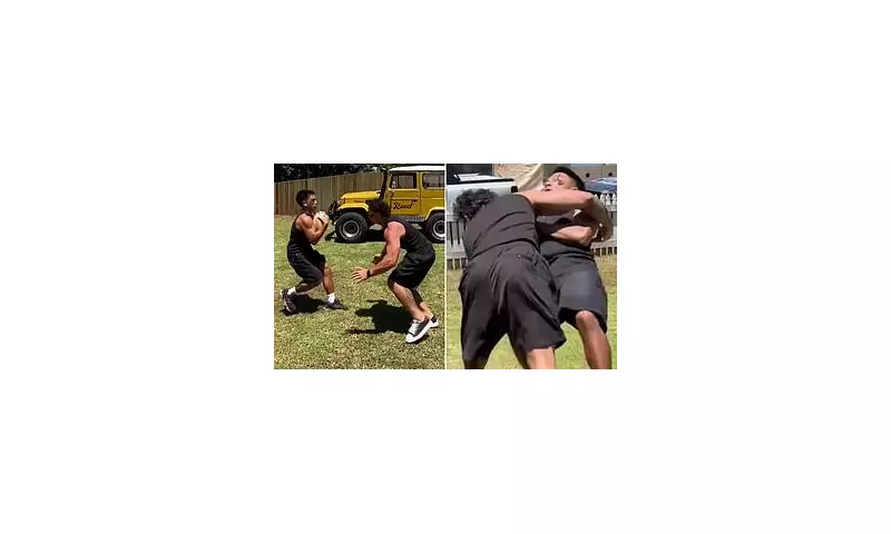 NRL Star Kotoni Staggs in Viral 'Run It Straight' Clip with Brisbane Skincare Boss