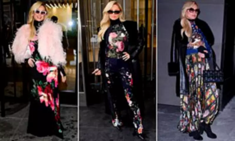 Paris Hilton's Floral Fashion Signals Spring in NYC Documentary Push