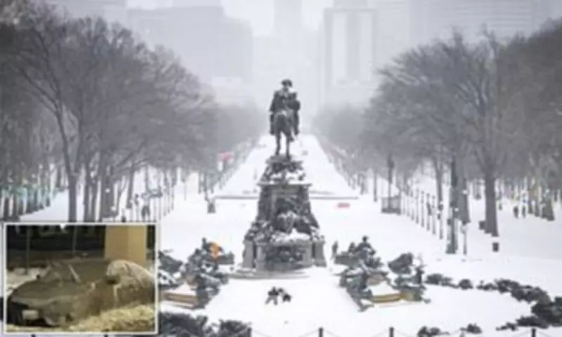 Philadelphia Driver's Car Frozen Solid After Water Main Break