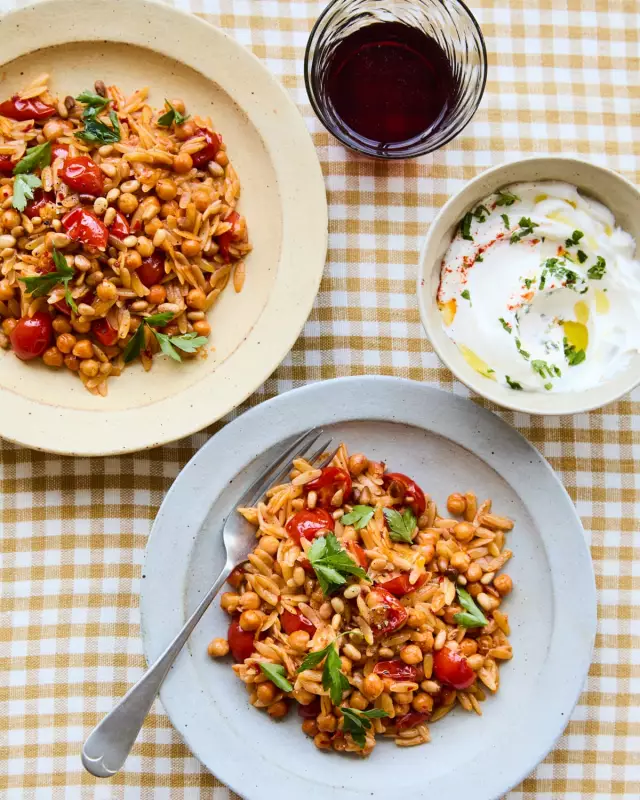 Rukmini Iyer's 15-Minute Harissa Orzo: A Store-Cupboard Lifeline