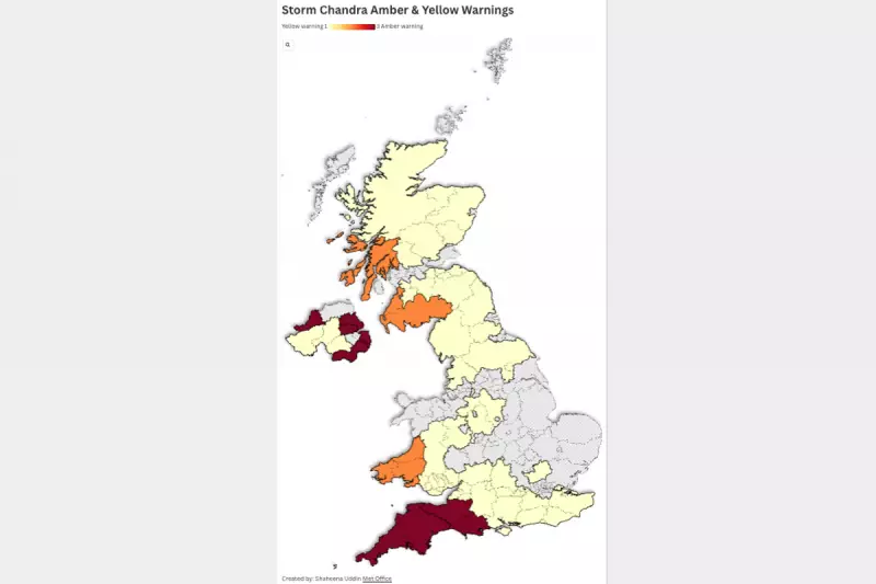Storm Chandra Map: Where Snow, Wind and Heavy Rain Will Hit Britain This Week