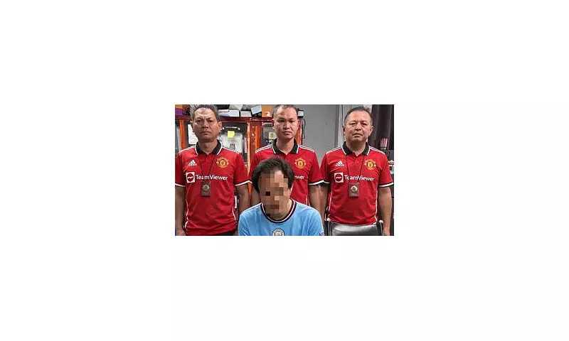 Thai Police Mock Arrested Man City Fan by Wearing Manchester United Shirts