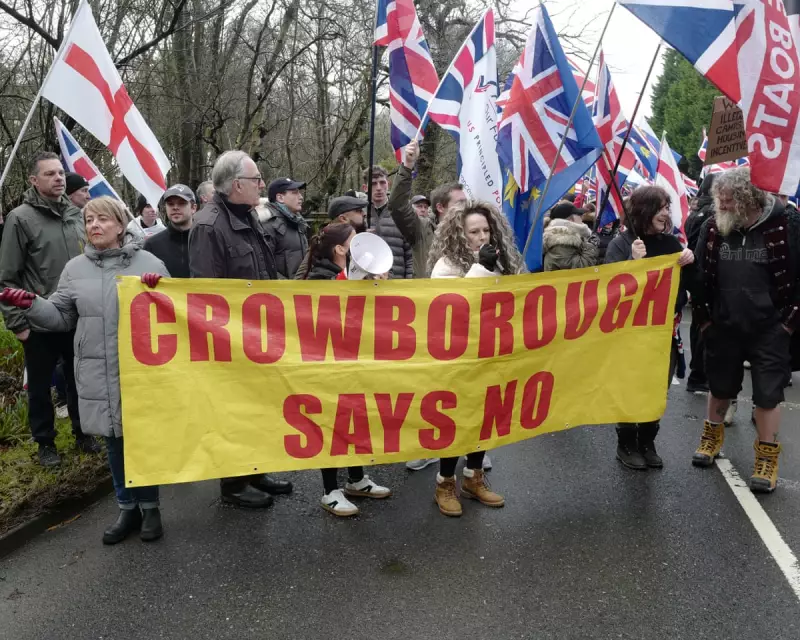 Thousands March in Crowborough Against Asylum Seeker Camp Plans