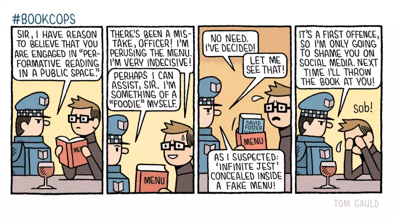 Tom Gauld's Cartoon Satirises 'Performative Reading' for the Modern Age