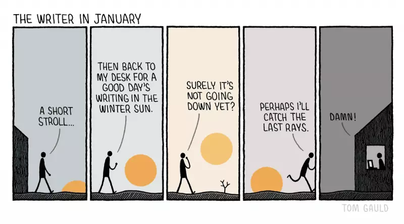 Tom Gauld's January Writing Cartoon: A Witty Take on New Year's Resolutions
