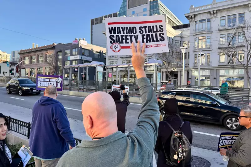 Uber & Lyft Drivers Protest Waymo Robotaxis in San Francisco Over Safety Fears