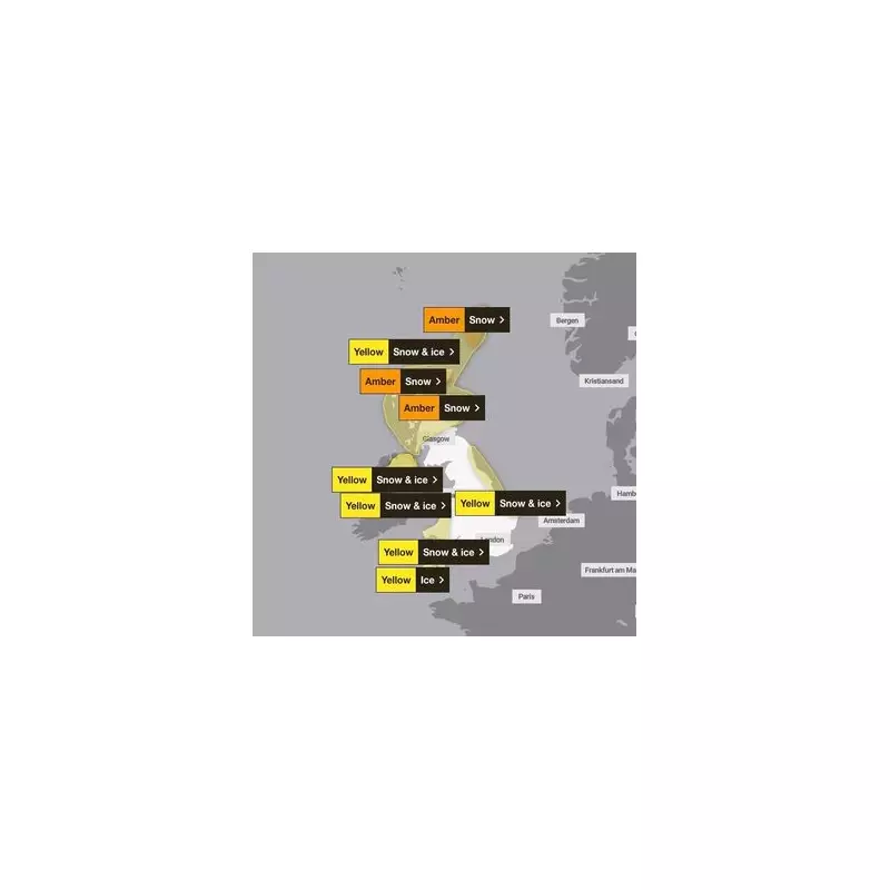 UK Snow Alert: Met Office Issues 7 Warnings as -8C Freeze Hits