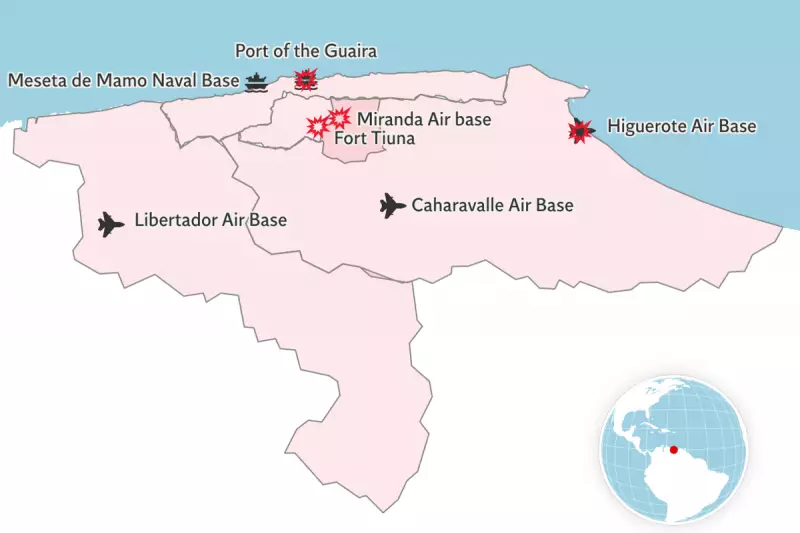 US Captures Maduro in Venezuela Airstrikes: Map of Key Targets Hit