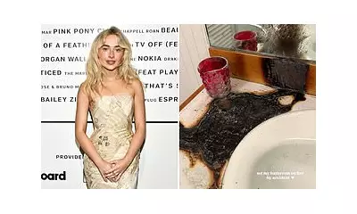 Sabrina Carpenter Sets Bathroom on Fire, Shares Charred Sink Photo on Instagram