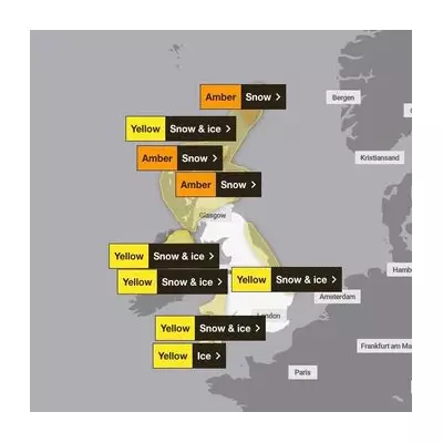 UK Snow Chaos: Met Office Issues 7 Warnings as -8C Freeze Hits